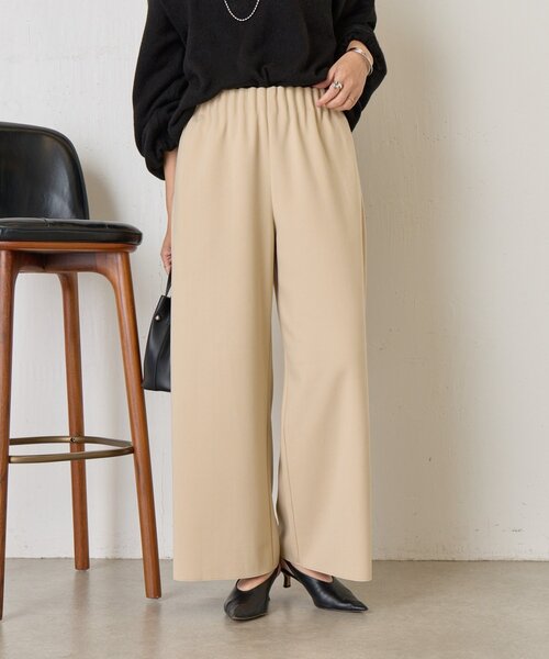 Jena espace merveilleux（ジェナ　エスパスメルヴェイユ）の「【あったかパンツ】ウールライクキャタピラーパンツ（その他パンツ・レディース・ライトベージュ/アイボリー/ブラック・FREE）」の3枚目の写真