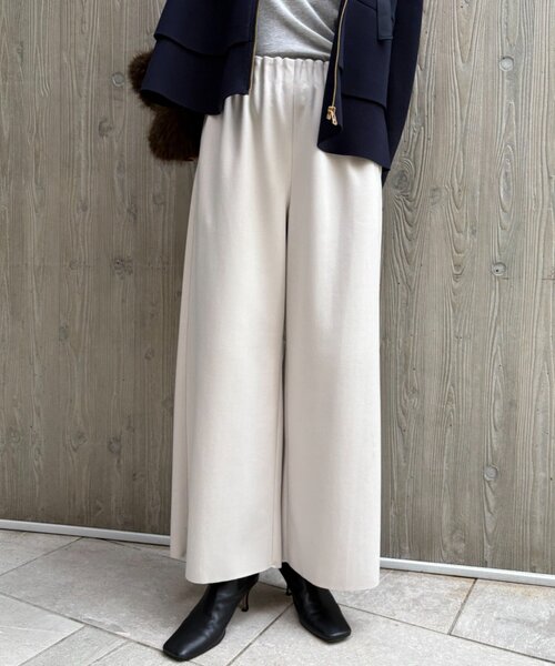 Jena espace merveilleux（ジェナ　エスパスメルヴェイユ）の「【あったかパンツ】ウールライクキャタピラーパンツ（その他パンツ・レディース・ライトベージュ/アイボリー/ブラック・FREE）」の2枚目の写真