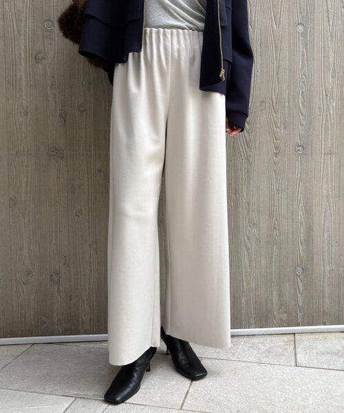Jena espace merveilleux（ジェナ　エスパスメルヴェイユ）の「【あったかパンツ】ウールライクキャタピラーパンツ（その他パンツ・レディース・ライトベージュ/アイボリー/ブラック・FREE）」の5枚目の写真