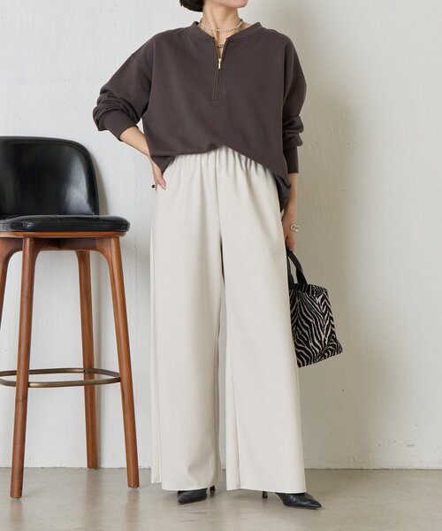 Jena espace merveilleux（ジェナ　エスパスメルヴェイユ）の「【あったかパンツ】ウールライクキャタピラーパンツ（その他パンツ・レディース・ライトベージュ/アイボリー/ブラック・FREE）」の8枚目の写真