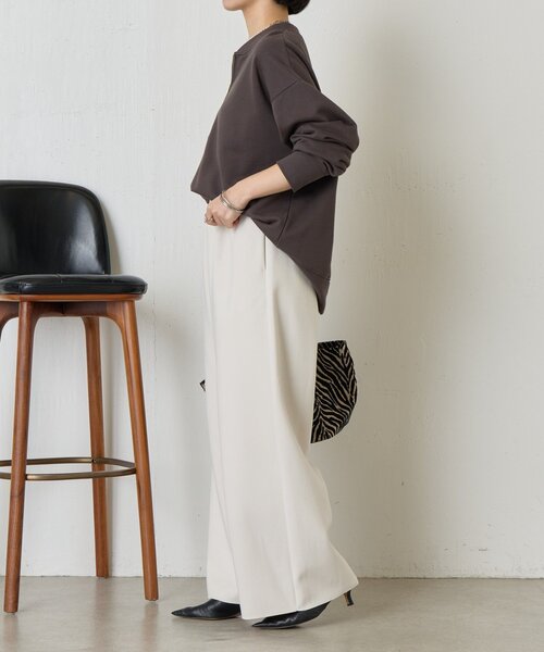 Jena espace merveilleux（ジェナ　エスパスメルヴェイユ）の「【あったかパンツ】ウールライクキャタピラーパンツ（その他パンツ・レディース・ライトベージュ/アイボリー/ブラック・FREE）」の10枚目の写真