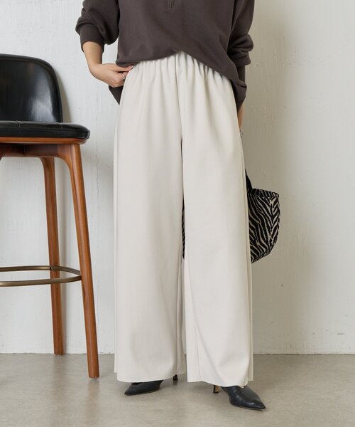 Jena espace merveilleux（ジェナ　エスパスメルヴェイユ）の「【あったかパンツ】ウールライクキャタピラーパンツ（その他パンツ・レディース・ライトベージュ/アイボリー/ブラック・FREE）」の12枚目の写真