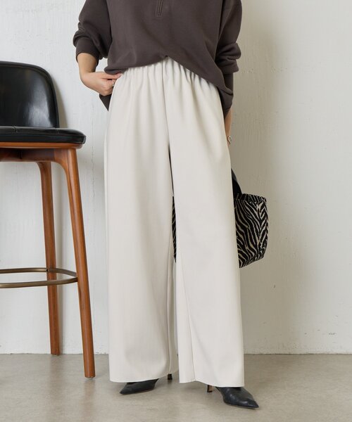 Jena espace merveilleux（ジェナ　エスパスメルヴェイユ）の「【あったかパンツ】ウールライクキャタピラーパンツ（その他パンツ・レディース・ライトベージュ/アイボリー/ブラック・FREE）」の13枚目の写真