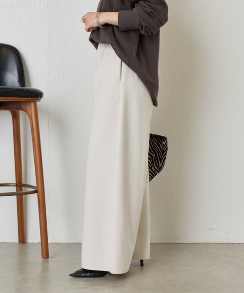 Jena espace merveilleux（ジェナ　エスパスメルヴェイユ）の「【あったかパンツ】ウールライクキャタピラーパンツ（その他パンツ・レディース・ライトベージュ/アイボリー/ブラック・FREE）」の14枚目の写真