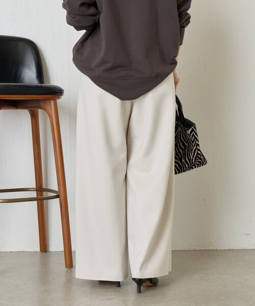Jena espace merveilleux（ジェナ　エスパスメルヴェイユ）の「【あったかパンツ】ウールライクキャタピラーパンツ（その他パンツ・レディース・ライトベージュ/アイボリー/ブラック・FREE）」の15枚目の写真