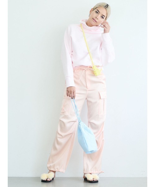 mikomori × THIRD MAGAZINE】SATIN CARGO PANTS（カーゴパンツ