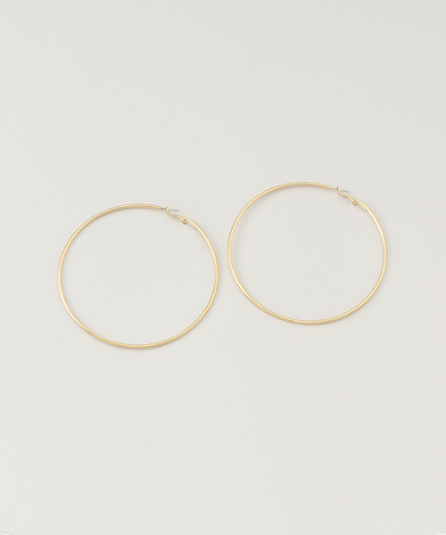Kenneth Jay Lane(ネスジェイレーン)の「【Kenneth Jay Lane/ケネス ジェイ レーン】gold hoop post earring:ピアス(ピアス(両耳用)・レディース・ゴールド・FREE)」の1枚目の写真