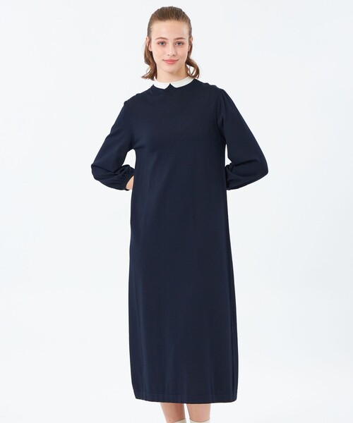 セール】【25年秋冬モデル】Cleric Collar Knit サックワンピース