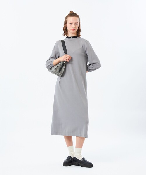 25年秋冬モデル】Cleric Collar Knit サックワンピース（ワンピース