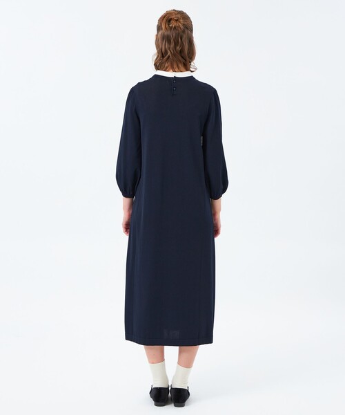 MACKINTOSH PHILOSOPHY(マッキントッシュ フィロソフィー)の「【25年秋冬モデル】Cleric Collar Knit サックワンピース(ワンピース・レディース・チャコールグレー/ダークネイビー・38)」の7枚目の写真