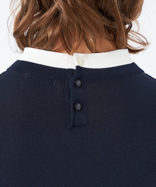 MACKINTOSH PHILOSOPHY(マッキントッシュ フィロソフィー)の「【25年秋冬モデル】Cleric Collar Knit サックワンピース(ワンピース・レディース・チャコールグレー/ダークネイビー・38)」の9枚目の写真