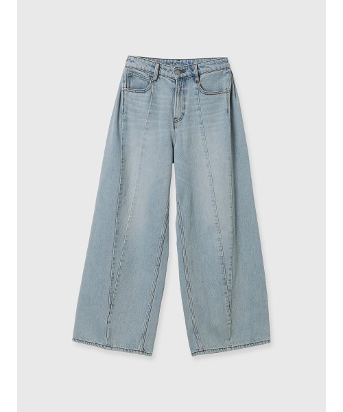 anuans サイドタックカジュアルワイドデニム02 サイドタックカジュアルワイドデニム（デニムパンツ/ジーンズ