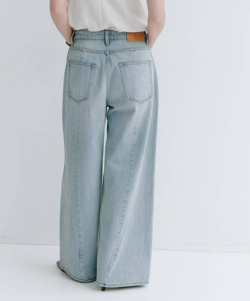 サイドタックカジュアルワイドデニム（デニムパンツ）｜anuans（ア