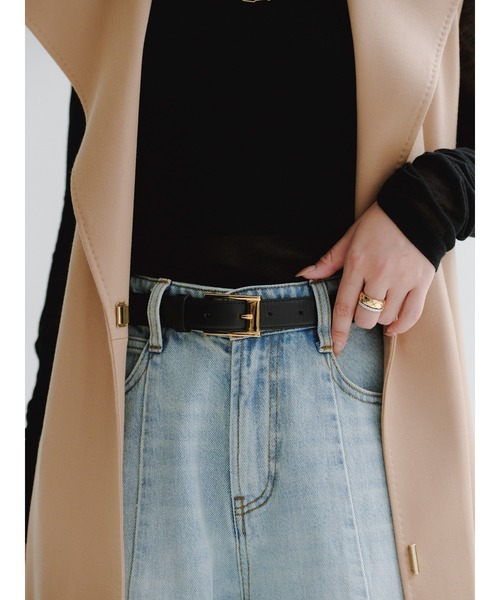 サイドタックカジュアルワイドデニム（デニムパンツ）｜anuans（ア