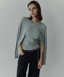 LE CIEL BLEU | リブドアイレットカーディガン / Ribbed Eyelet Cardigan(ニット/セーター)