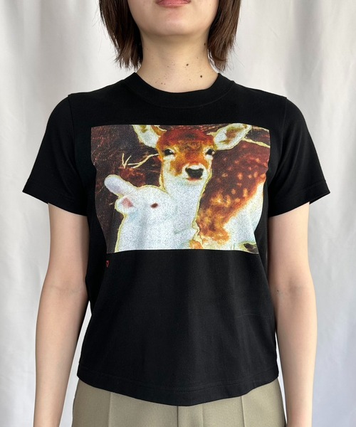 G.V.G.V.(ジーヴィージーヴィー)の「RABBIT WITH BAMBI TEE(Tシャツ/カットソー・レディース・ブラック・M/S)」の4枚目の写真