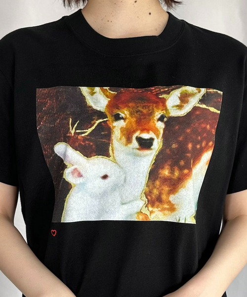 G.V.G.V.(ジーヴィージーヴィー)の「RABBIT WITH BAMBI TEE(Tシャツ/カットソー・レディース・ブラック・M/S)」の3枚目の写真