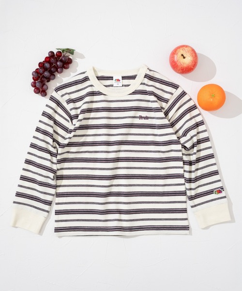 美品 ボーダーロンT 80 カフェ FRUIT OF THE LOOM（フルーツオブザルーム） tシャツ ボーダー長袖T