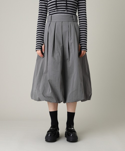 forget-me-nots(フォーゲットミーノッツ)の「forget-me-nots Baloon Pleats Belted Skirt FMN-25AW-SK-002(スカート・レディース・グレー/ベージュ・SMALL/MEDIUM)」の2枚目の写真