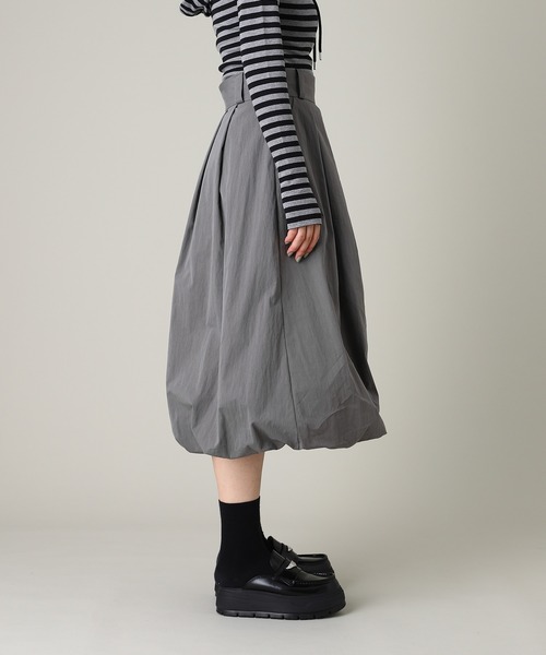 forget-me-nots(フォーゲットミーノッツ)の「forget-me-nots Baloon Pleats Belted Skirt FMN-25AW-SK-002(スカート・レディース・グレー/ベージュ・SMALL/MEDIUM)」の5枚目の写真