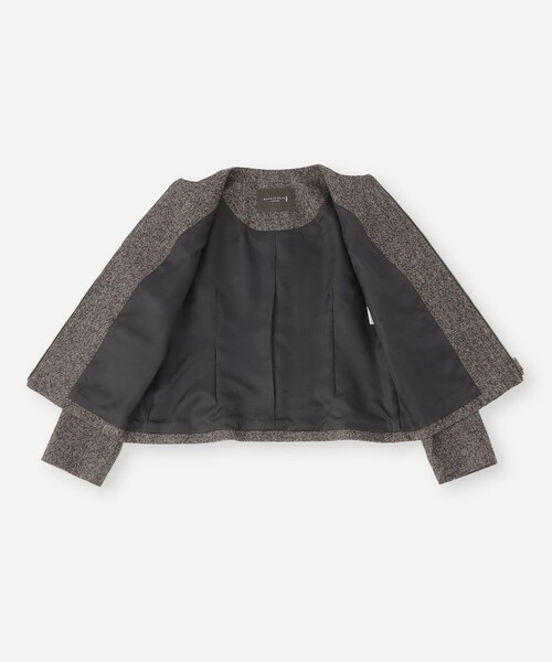 MACKINTOSH LONDON（マッキントッシュ ロンドン）の「【WEB・一部店舗限定】カラーネップヘリンボンジャケット（ノーカラージャケット・レディース・ダークブラウン・38/40）」の3枚目の写真