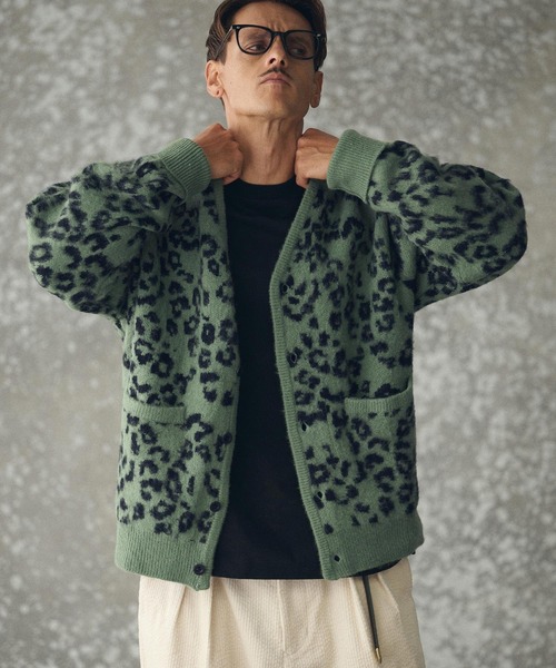 mcg3725- Mohair-like Leopard Cardigan レオパードカーディガン(TRM25