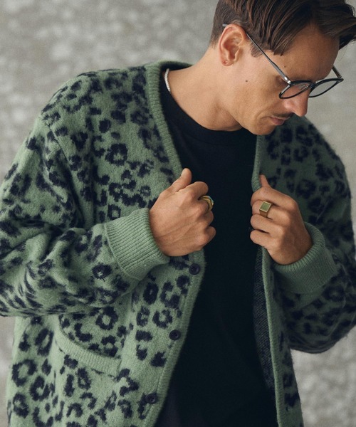 mcg3725- Mohair-like Leopard Cardigan レオパードカーディガン(TRM25
