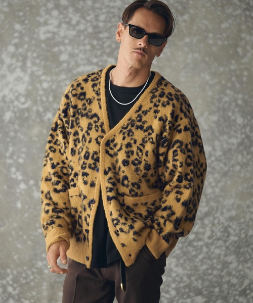 mcg3725- Mohair-like Leopard Cardigan レオパードカーディガン(TRM25