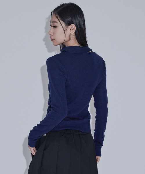 Ellno de Mavie（エルノデメヴィ）の「カットアウトアシメニット（ニット/セーター・レディース・ブルー/ブラック/レッド・FREE）」の19枚目の写真