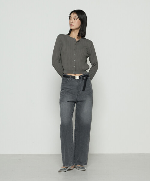 K.T KIYOKO TAKASE（キヨコタカセ）の「10.5オンスセンタープレス ワイドデニムパンツ（デニムパンツ・レディース・グレー/インディゴブルー/ワンウォッシュ・11号/9号/7号）」の5枚目の写真