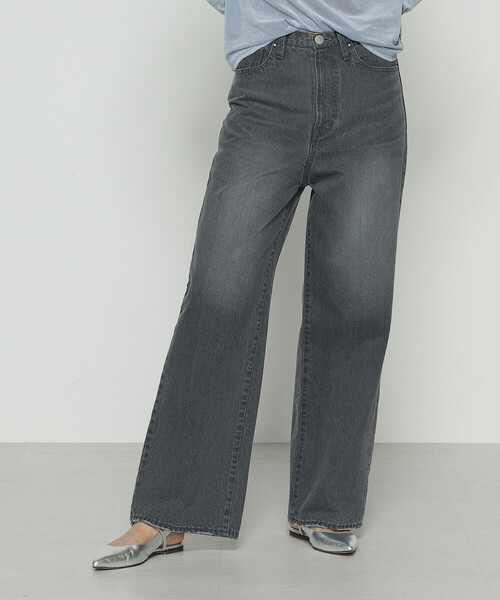 K.T KIYOKO TAKASE（キヨコタカセ）の「10.5オンスセンタープレス ワイドデニムパンツ（デニムパンツ・レディース・グレー/インディゴブルー/ワンウォッシュ・11号/9号/7号）」の8枚目の写真