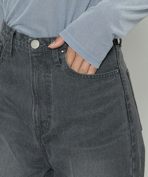 K.T KIYOKO TAKASE（キヨコタカセ）の「10.5オンスセンタープレス ワイドデニムパンツ（デニムパンツ・レディース・グレー/インディゴブルー/ワンウォッシュ・11号/9号/7号）」の19枚目の写真