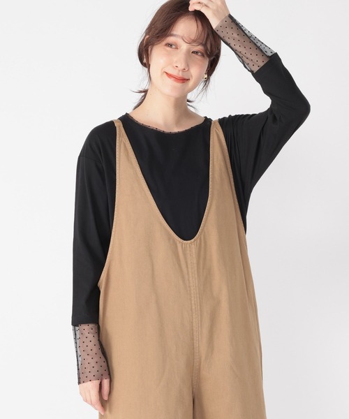 studio CLIP（スタディオクリップ）の「袖シアー切り替えクルーネックプルオーバー（Tシャツ/カットソー・レディース・オフホワイト/ブラック/その他1/その他2/ネイビー/ブラウン/その他3/その他4・MEDIUM/LARGE）」の8枚目の写真