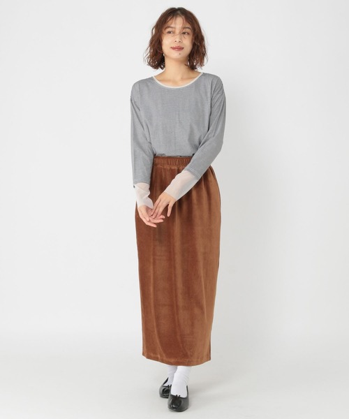 studio CLIP（スタディオクリップ）の「袖シアー切り替えクルーネックプルオーバー（Tシャツ/カットソー・レディース・オフホワイト/ブラック/その他1/その他2/ネイビー/ブラウン/その他3/その他4・MEDIUM/LARGE）」の20枚目の写真