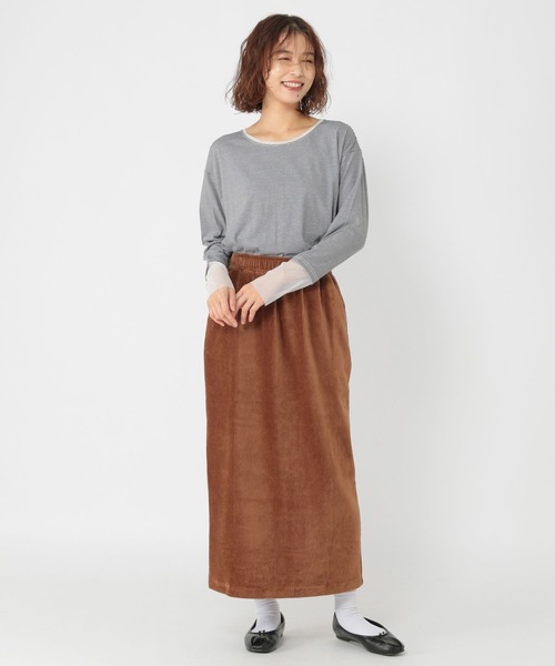 studio CLIP（スタディオクリップ）の「袖シアー切り替えクルーネックプルオーバー（Tシャツ/カットソー・レディース・オフホワイト/ブラック/その他1/その他2/ネイビー/ブラウン/その他3/その他4・MEDIUM/LARGE）」の21枚目の写真