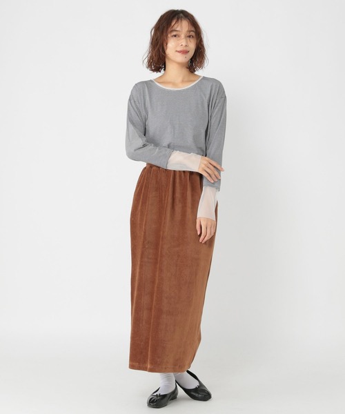 studio CLIP（スタディオクリップ）の「袖シアー切り替えクルーネックプルオーバー（Tシャツ/カットソー・レディース・オフホワイト/ブラック/その他1/その他2/ネイビー/ブラウン/その他3/その他4・MEDIUM/LARGE）」の22枚目の写真