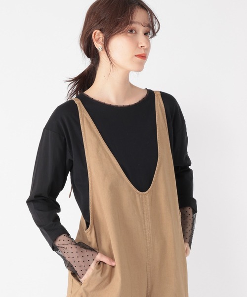 studio CLIP（スタディオクリップ）の「袖シアー切り替えクルーネックプルオーバー（Tシャツ/カットソー・レディース・オフホワイト/ブラック/その他1/その他2/ネイビー/ブラウン/その他3/その他4・MEDIUM/LARGE）」の14枚目の写真