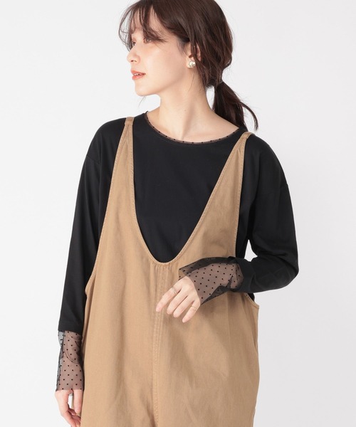 studio CLIP（スタディオクリップ）の「袖シアー切り替えクルーネックプルオーバー（Tシャツ/カットソー・レディース・オフホワイト/ブラック/その他1/その他2/ネイビー/ブラウン/その他3/その他4・MEDIUM/LARGE）」の15枚目の写真