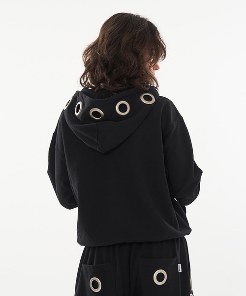 WISH FOR EVER(ウィッシュフォーエバー)の「EYELET DESIGN DOUBLE ZIP HOODIE / アイレットデザインダブルジップフーディ(パーカー・メンズ・ピンク/グレー/ブラック・MEDIUM/LARGE/SMALL)」の22枚目の写真