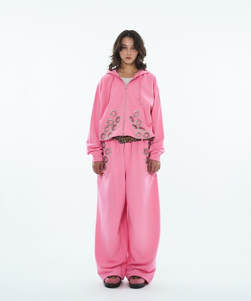 EYELET DESIGN DOUBLE ZIP HOODIE / アイレットデザインダブル