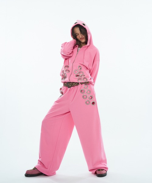 セール】EYELET DESIGN DOUBLE ZIP HOODIE / アイレットデザインダブル