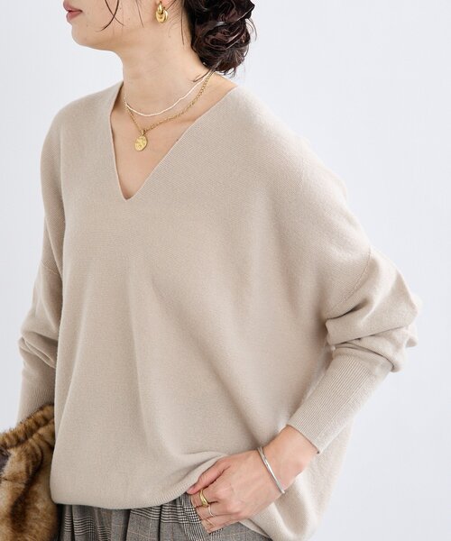 RIVE DROITE(リヴドロワ)の「【リバイバル/新色追加/7色展開】ウール100NEWバックボリュームニット(ニット/セーター・レディース・チャコールグレー/オフホワイト/ブラウン/ミント/バーガンディー/グレイッシュベージュ/ブルー/ベージュ・FREE)」の5枚目の写真