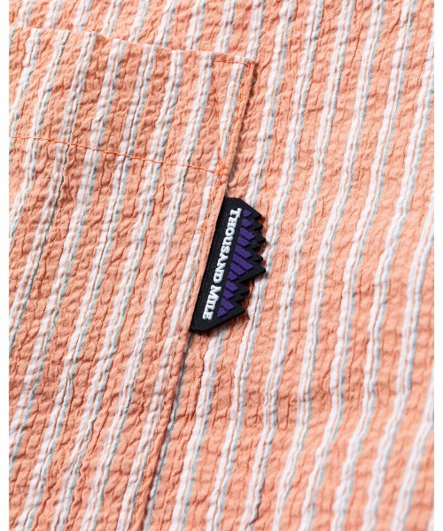 THOUSAND MILE（サウザンドマイル）の「[L's]THREE QUARTER SLEEVE SHIRT SEERSUCKER STRIPE/スリークオータースリーブシャツ シアサッカーストライプ（シャツ/ブラウス・レディース・オレンジ系その他/ブルー系その他/グリーン系その他・FREE）」の6枚目の写真
