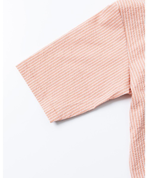 THOUSAND MILE（サウザンドマイル）の「[L's]THREE QUARTER SLEEVE SHIRT SEERSUCKER STRIPE/スリークオータースリーブシャツ シアサッカーストライプ（シャツ/ブラウス・レディース・オレンジ系その他/ブルー系その他/グリーン系その他・FREE）」の7枚目の写真