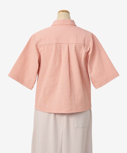 THOUSAND MILE（サウザンドマイル）の「[L's]THREE QUARTER SLEEVE SHIRT SEERSUCKER STRIPE/スリークオータースリーブシャツ シアサッカーストライプ（シャツ/ブラウス・レディース・オレンジ系その他/ブルー系その他/グリーン系その他・FREE）」の12枚目の写真