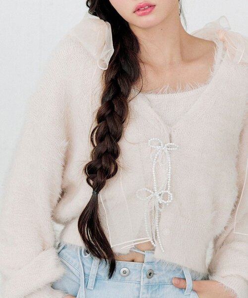 Bibiy リボンカーディガン KNIT｜Bibiy.