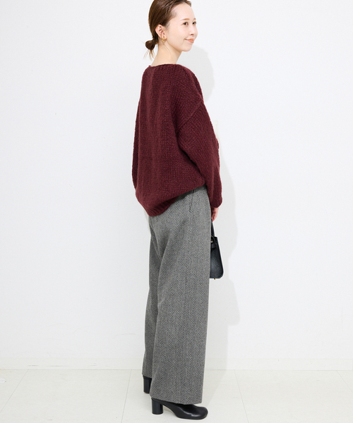 SLOBE IENA（スローブイエナ）の「ツイードリラックススラックス（スラックス・レディース・ブラック/ベージュ・36/38）」の5枚目の写真