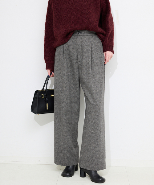 SLOBE IENA（スローブイエナ）の「ツイードリラックススラックス（スラックス・レディース・ブラック/ベージュ・36/38）」の7枚目の写真