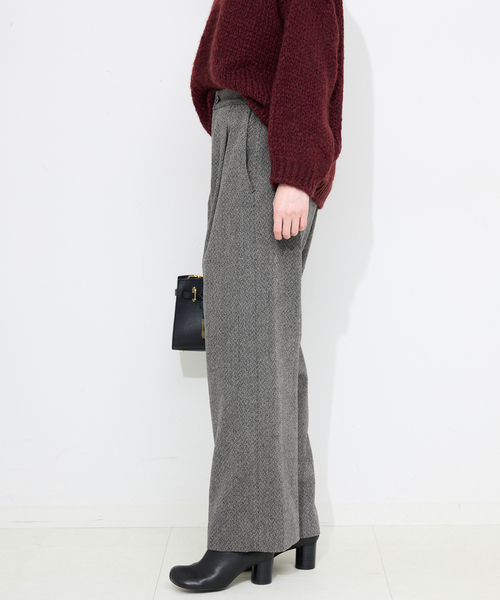 SLOBE IENA（スローブイエナ）の「ツイードリラックススラックス（スラックス・レディース・ブラック/ベージュ・36/38）」の8枚目の写真