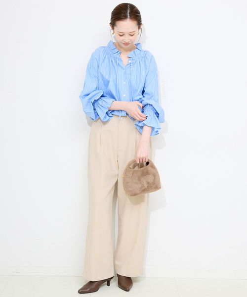 SLOBE IENA（スローブイエナ）の「ツイードリラックススラックス（スラックス・レディース・ブラック/ベージュ・36/38）」の14枚目の写真